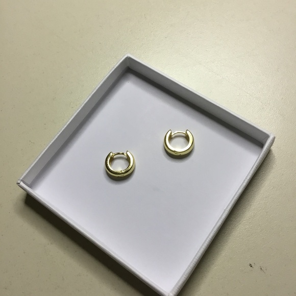 Bold Thick Hoop Huggie Earrings - Picture 1 of 2